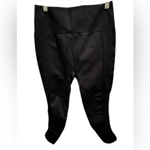 Fabletics Black High-Waisted Leggings with embroidery up the calf portion